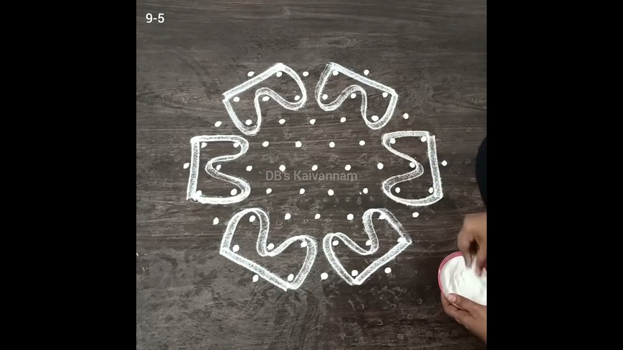 Margazhi special : Simple and Beautiful Sikkukolam using 9-5 inter dots