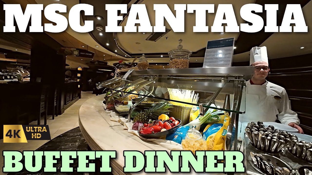 MSC FANTASIA BUFFET DINNER TOUR - ZANZIBAR RESTAURANT - 4K