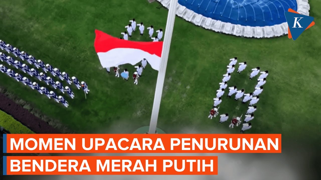 Detik-detik Penurunan Bendera Merah Putih Upacara HUT ke-80 RI di Istana Merdeka