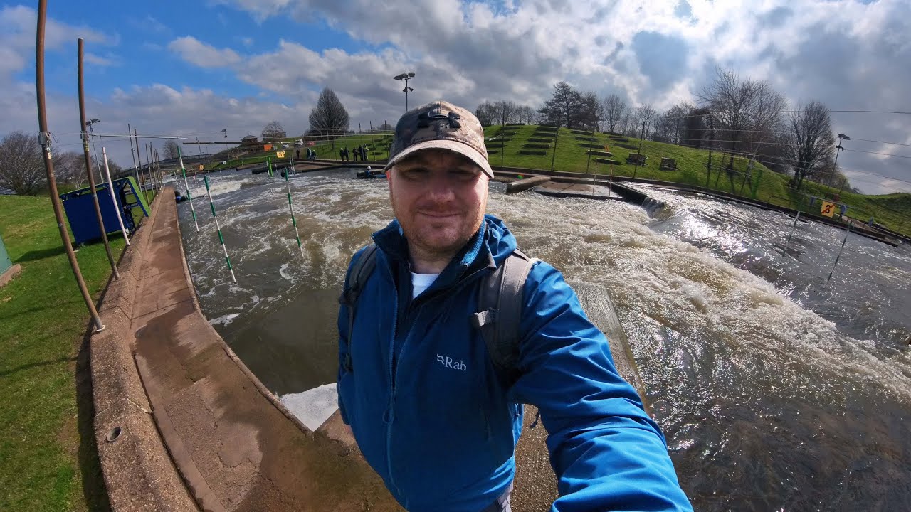 Kayakers at The White Water Course, Holme Pierrepont. Nottingham