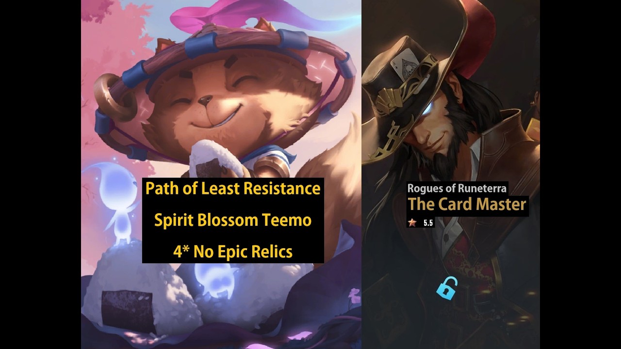 Spirit Blossom Teemo vs Twisted Fate (3 star No epic) - The Card Master - Rogues of Runeterra