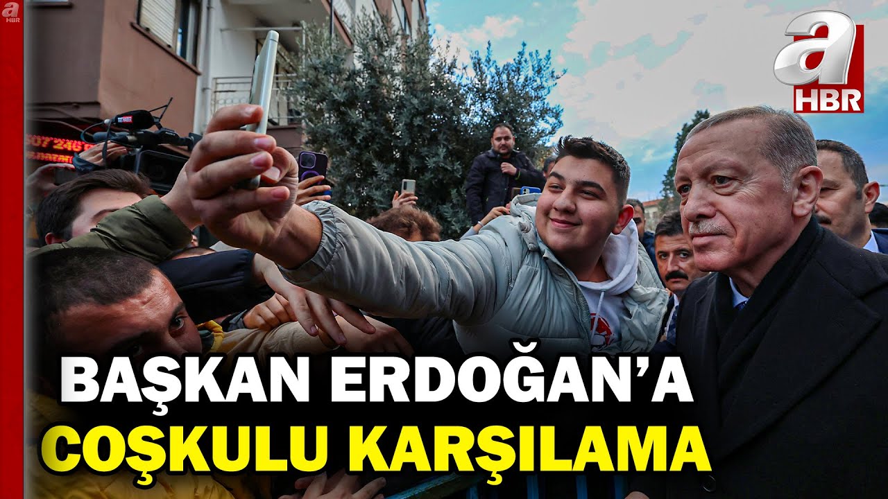 Başkan Erdoğan Balıkesir'de mitinge giderken coşkuyla karşılandı | A Haber