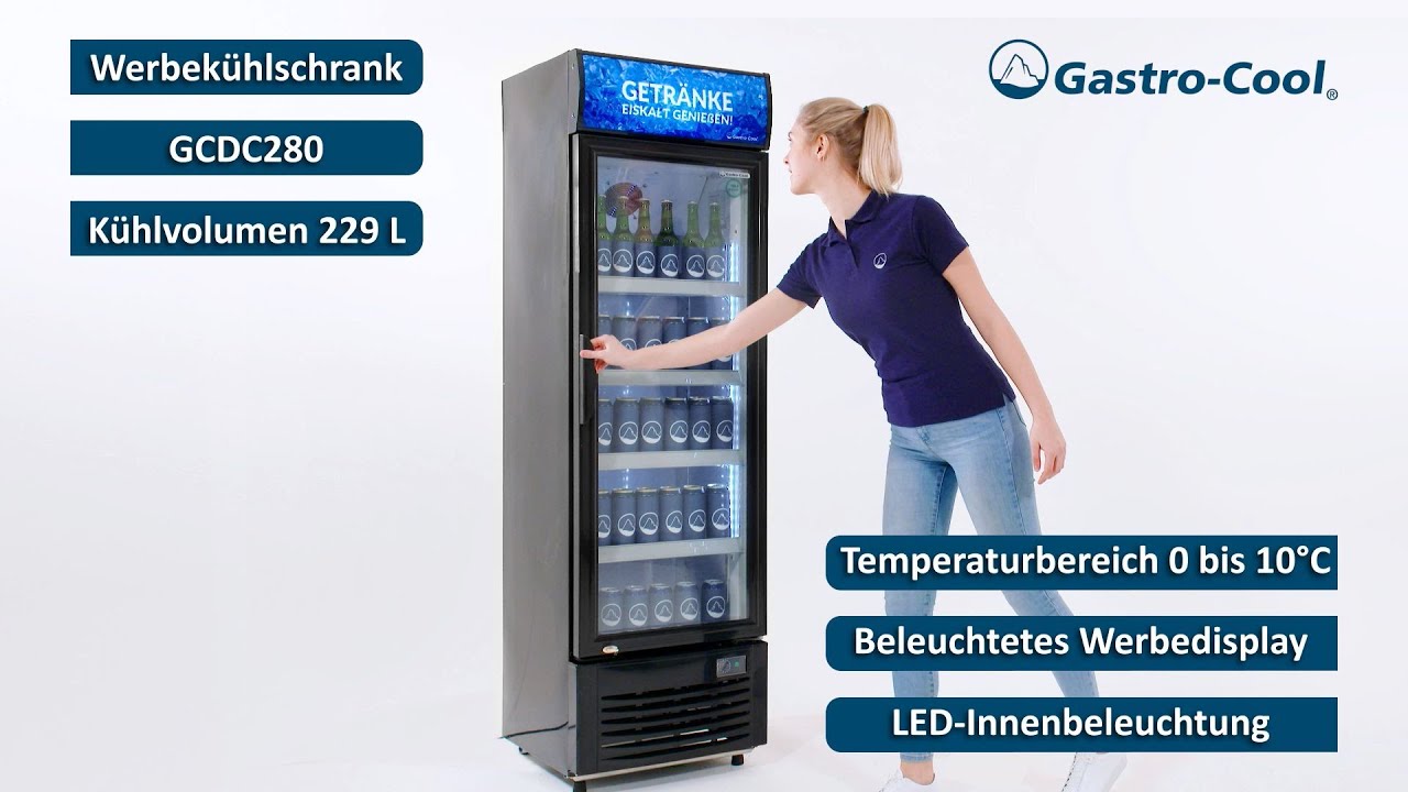 Getr&auml;nkek&uuml;hlschrank mit Werbedisplay DC280 136200