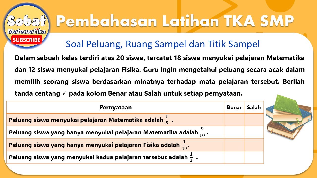 Soal Peluang Ruang Sampel Pembahasan Latihan Tes Kemampuan Akademik TKA SMP #tkasmp #matematikasmp