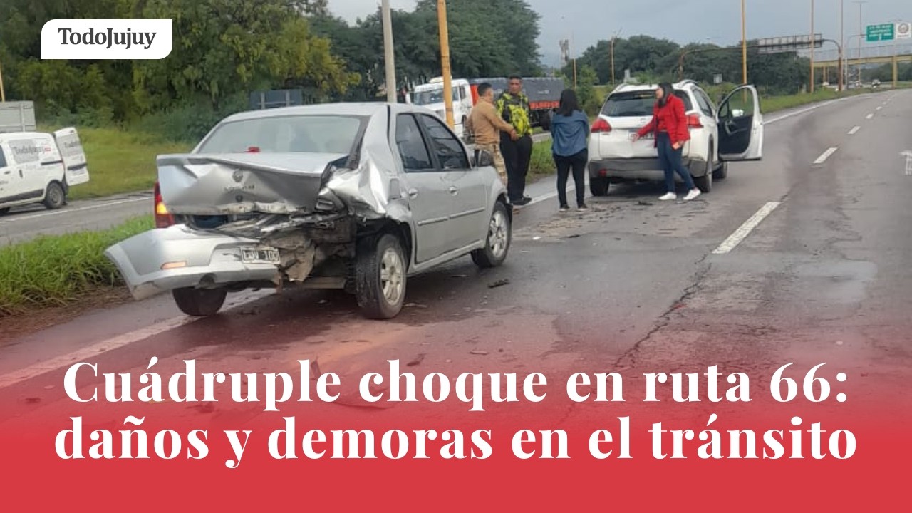 Cuádruple choque en ruta 66: hay importantes daños materiales y demoras en el tránsito