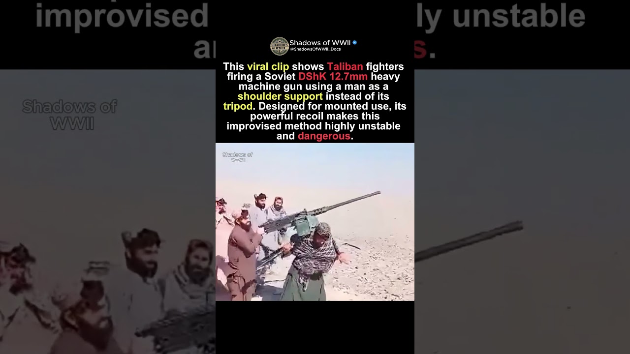 Taliban Fighters Fire DShK Like a Human Tripod!