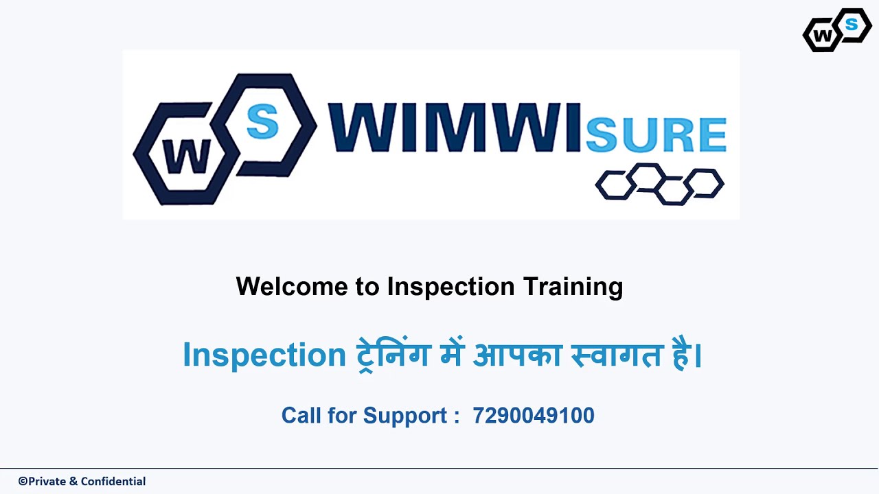 WIMWIsure - Generic (E) Customer Self Inspection Training