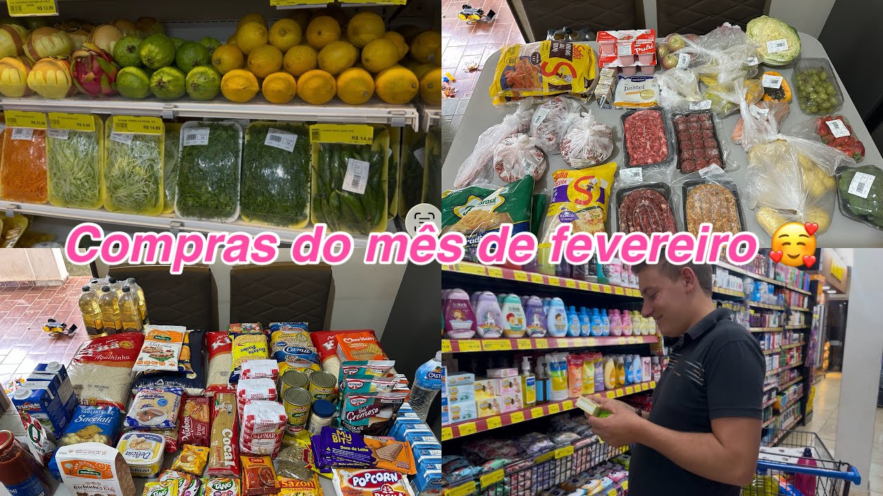 COMPRAS DO MÊS DE FEVEREIRO PARA 3 PESSOAS 🩷🥰