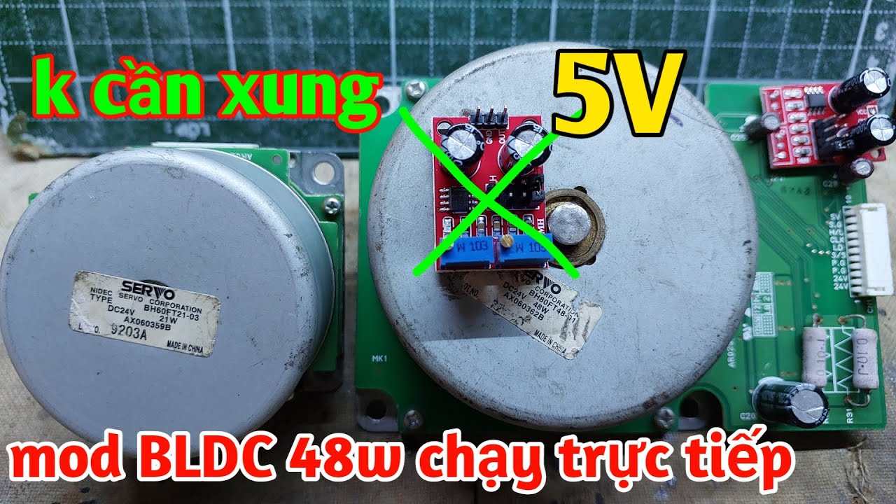 Cách mod chạy trực tiếp motor BLDC 48w sd 1 nguồn điện | mod runs directly on brushlees 48w motor