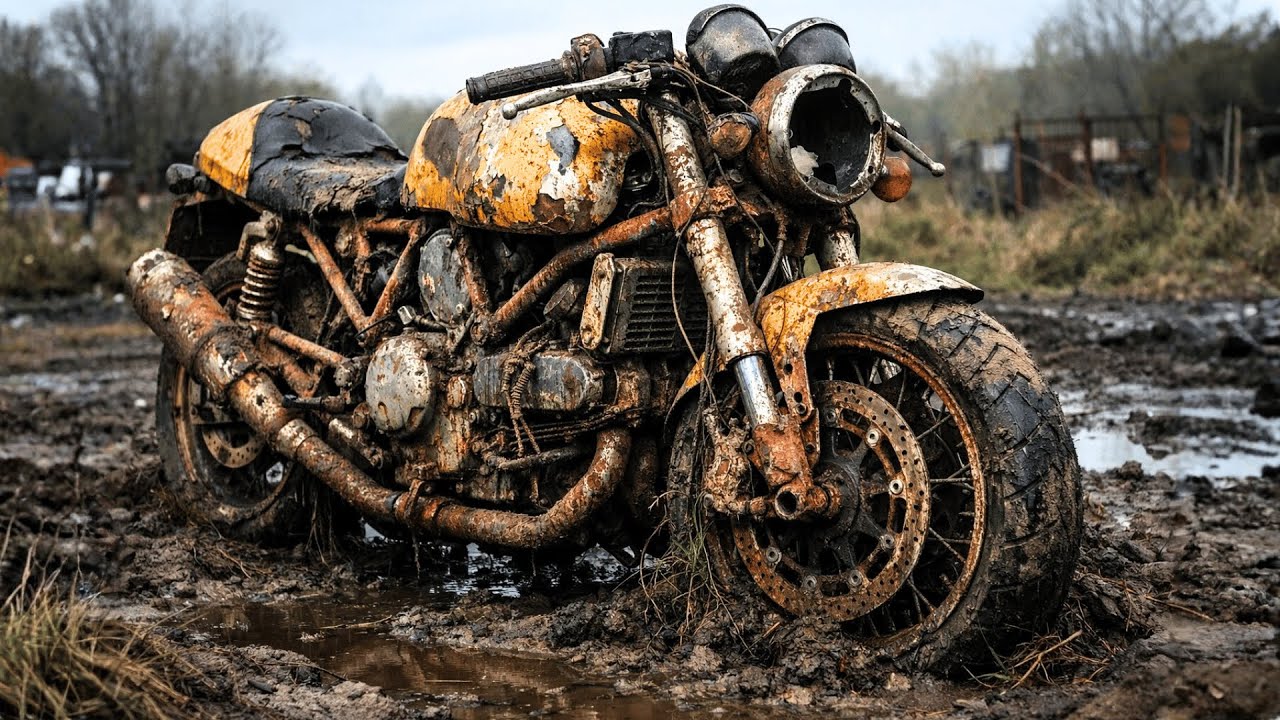ASMR Motorcycle Restoration  Abandoned 2006 Yellow Ducati SportClassic 1000 Full Rebuild to Brand Ne