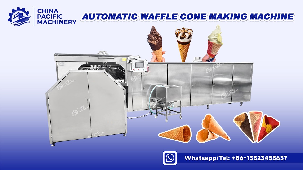Fully Automatic Ice Cream Waffle Sugar Cones Production Line | Automatic Waffle Cone Making Machine