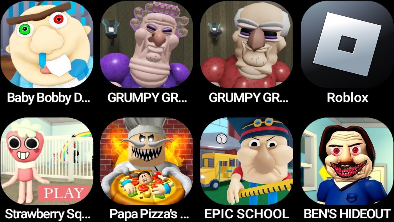Baby Bobby Daycare!,GRUMPY GRAN!,GRUMPY GRANDPA!,Roblox,Strawberry Sprout,Papa Pizza's Pizzeria!...