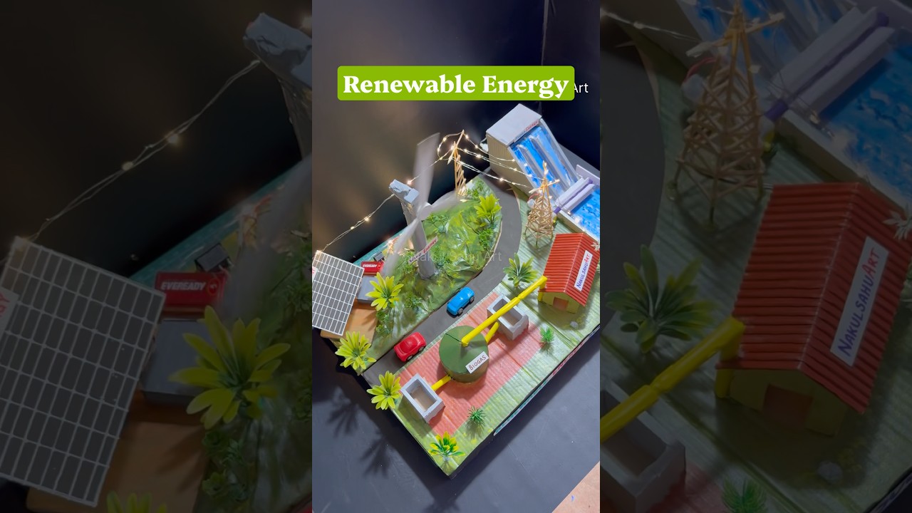 Renewable Energy Sources Working Model! Science exhibition #shortsfeed #diy
