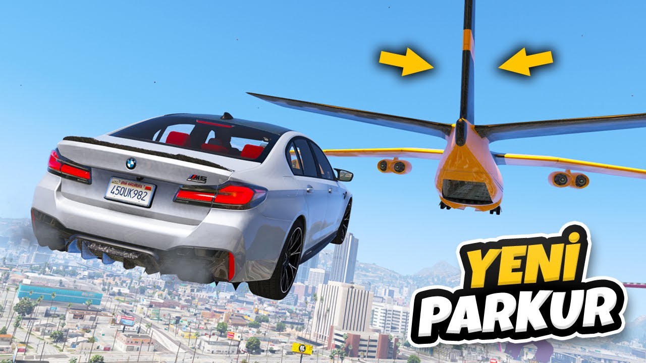 Sevilen BMW Ailesi Arabalar Yeni Uçağa Atlama Parkurunda - GTA 5