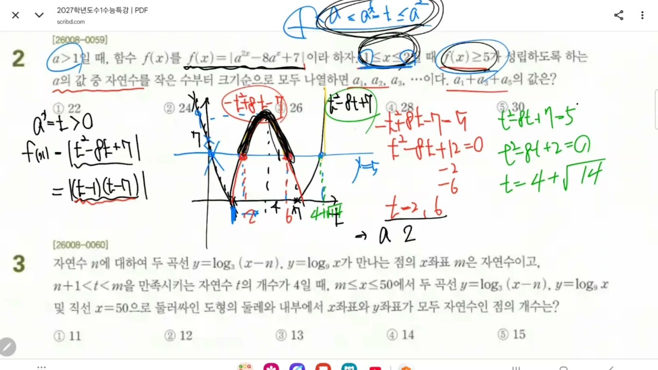 2027수능특강 수1 2-4.지수로그 함수 레벨3 실력완성
