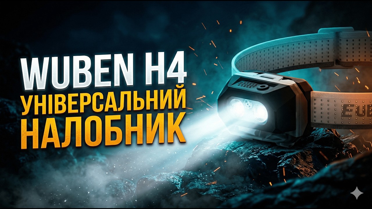 Wuben H4 — налобник на всі випадки? Подвійне живлення, 3 типи світла, IP68, управління жестом!