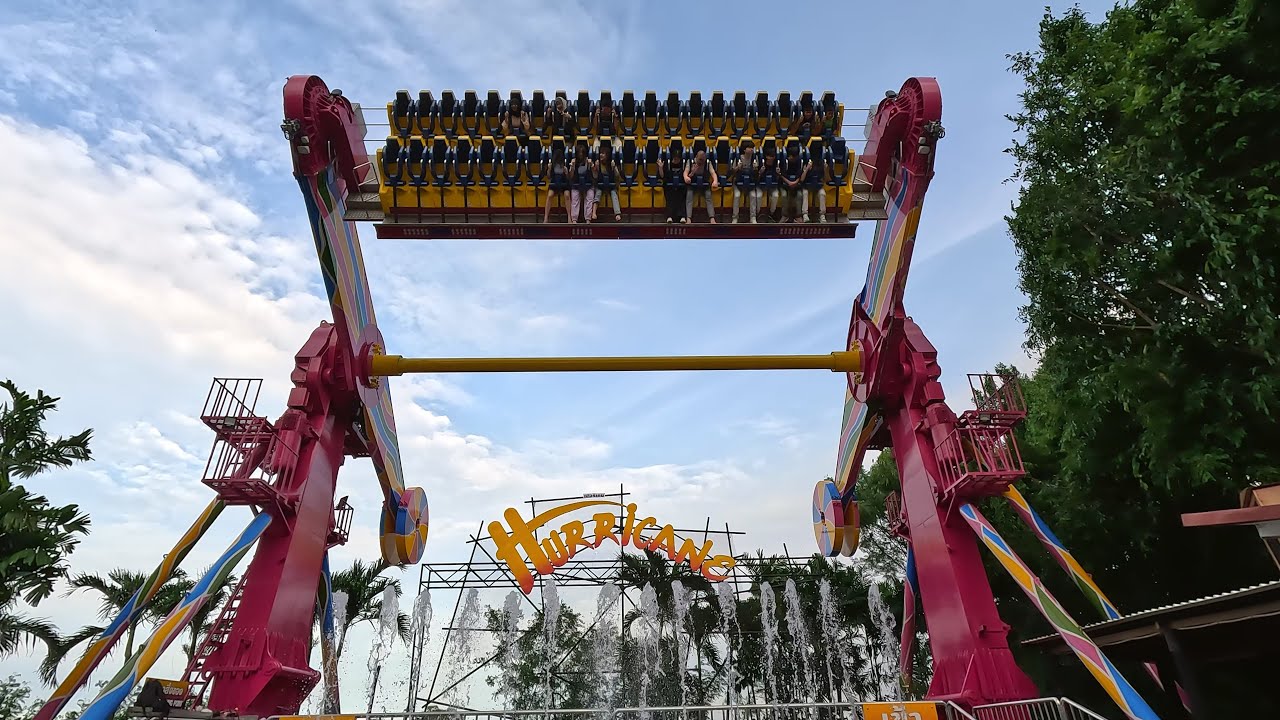 Hurricane off-ride New Paint 2024 | HUSS Top Spin no.1 | เครื่องเล่น เฮอริเคน สวนสนุก Dream World