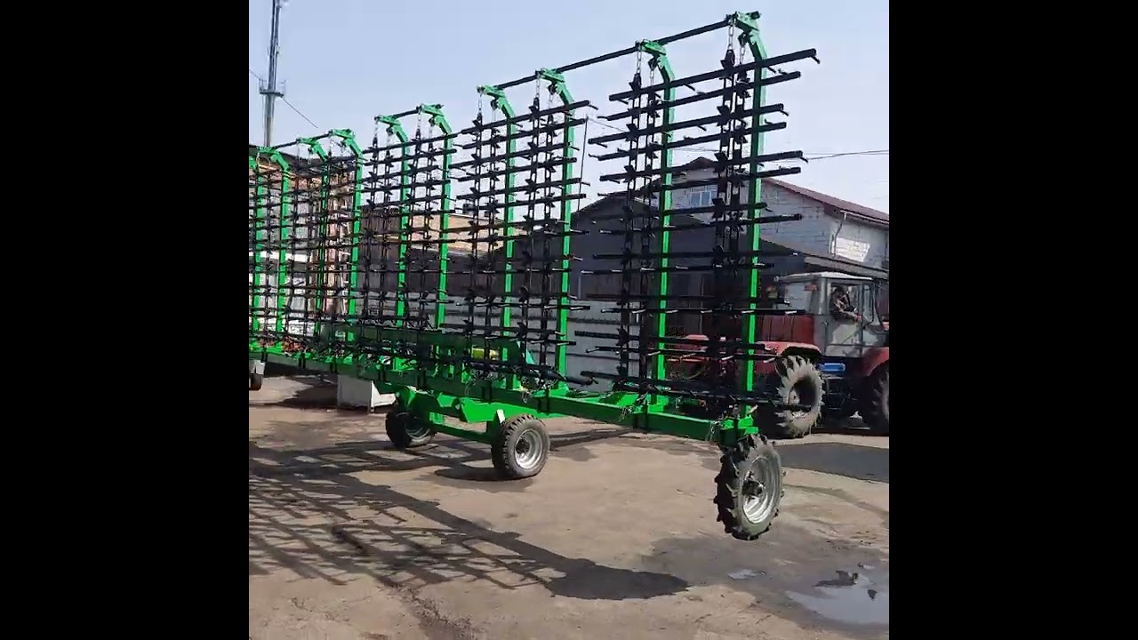 Складання секцій борони на заводі. Борона шлейфова БШ-9.6 м для Т-150