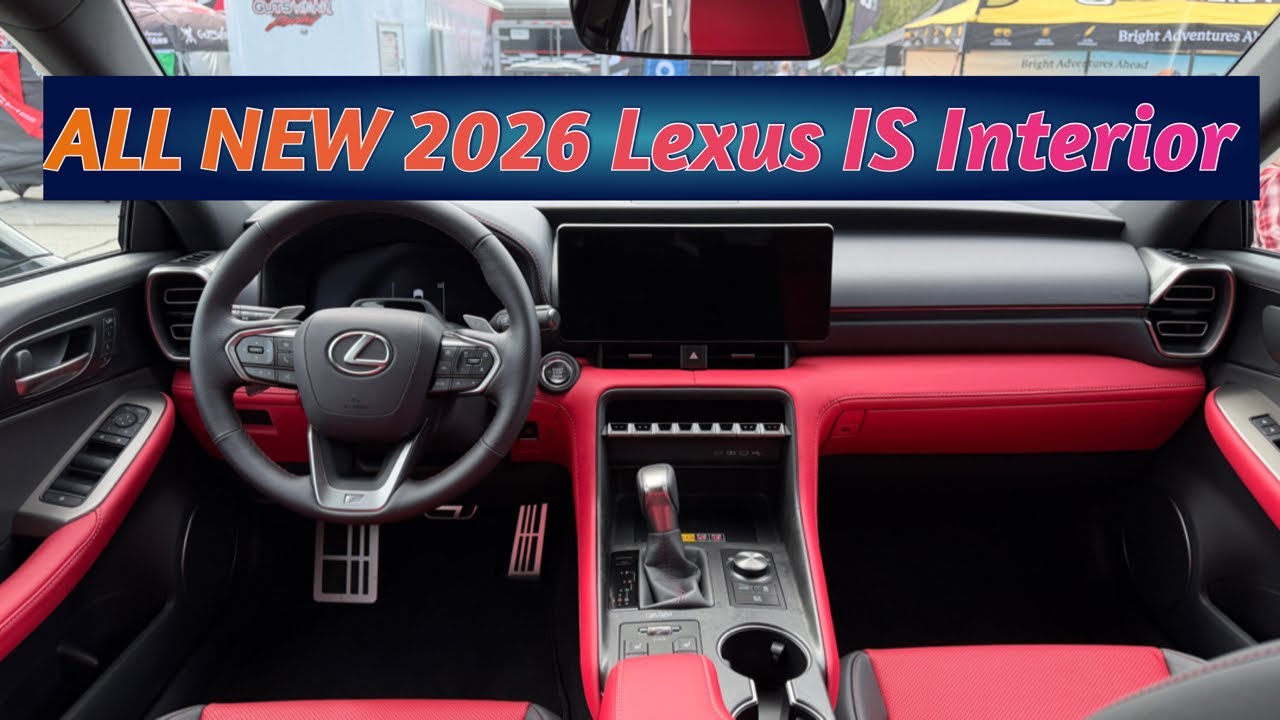 2026 Lexus IS 350 F SPORT Interior | Radiant Red | Forged Bamboo Wood