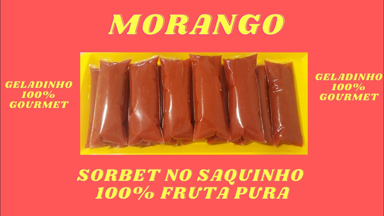 Aprenda a fazer SORBET de  MORANGO super refrescante, macio, cremoso e sem nenhum cristais de gelo