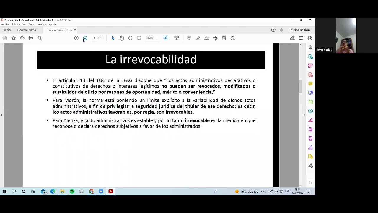 CONFERENCIA: Revocación de actos administrativos con el Dr. Piero Rojas Vásquez