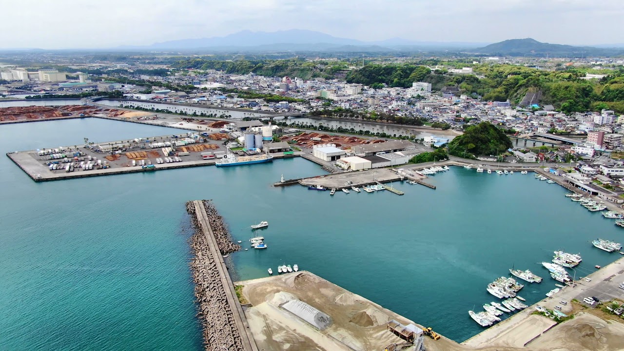 【4K】志布志漁港付近　鹿児島県志布志市