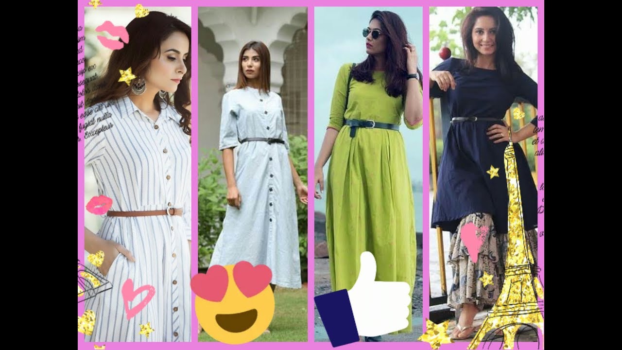 Kurti with belt wearing ll latest & trendy kurti design ll in summer for girls