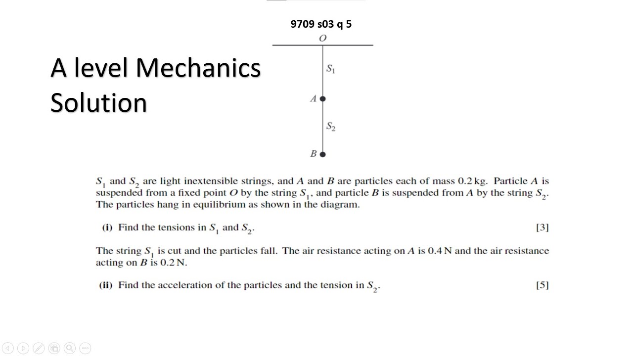 A level Mechanics solutions | 9708 s03 q 5
