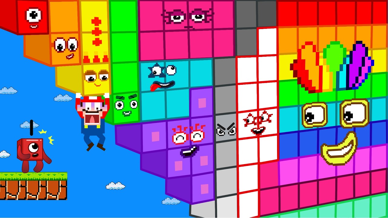Mario Escape vs the Giant Numberblocks Funny mix level up Maze | Game Animation