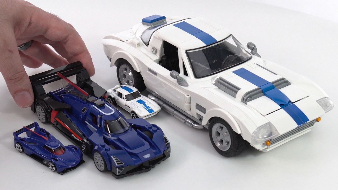 Mattel Brick Shop '63 Corvette & Cadillac GTP review! A tale of two scales #NotSponsored JFR89 JGR31