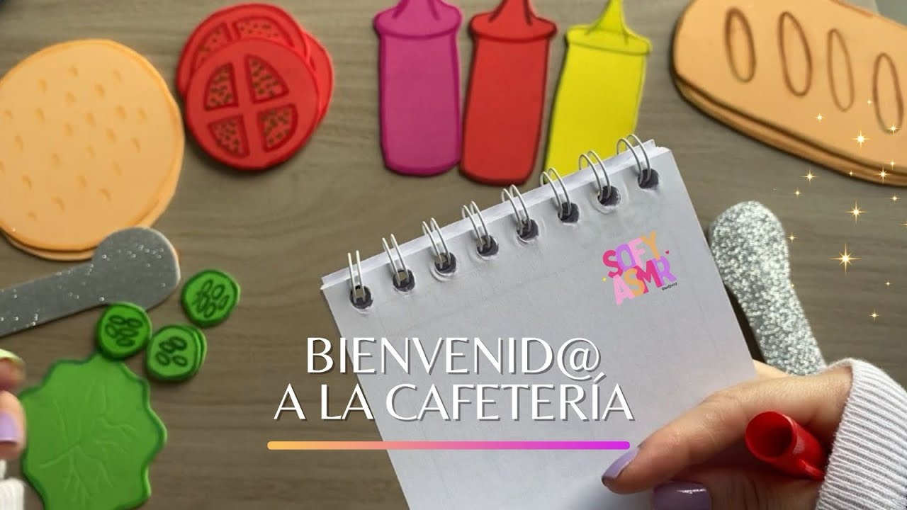 ASMR EN LA CAFETERÍA /¿Unas hamburguesitas? 🍔🍟🍧