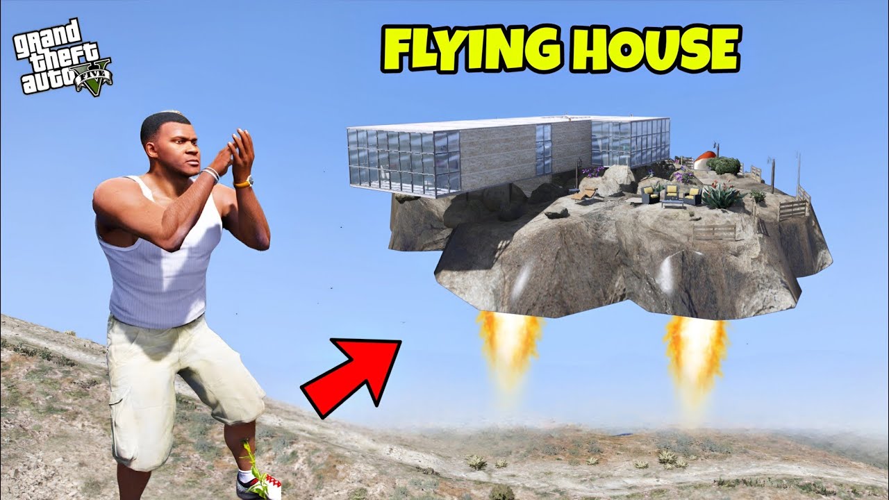 GTA 5 : FRANKLIN HOUSE CONVERTED INTO A FLYING HOUSE 😯