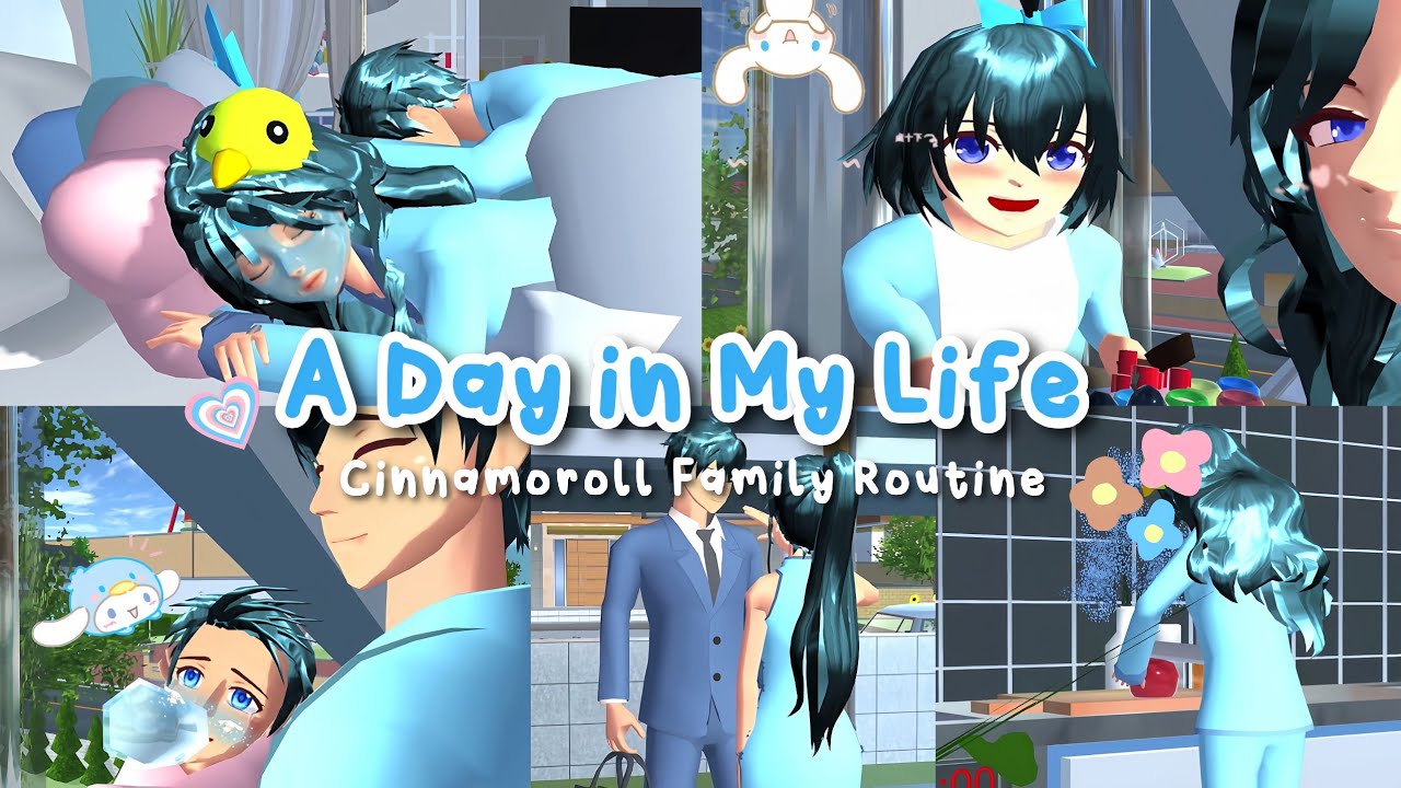 A Day in My Life Cinnamoroll Family Routine 🌅✨ || Sakura School Simulator 