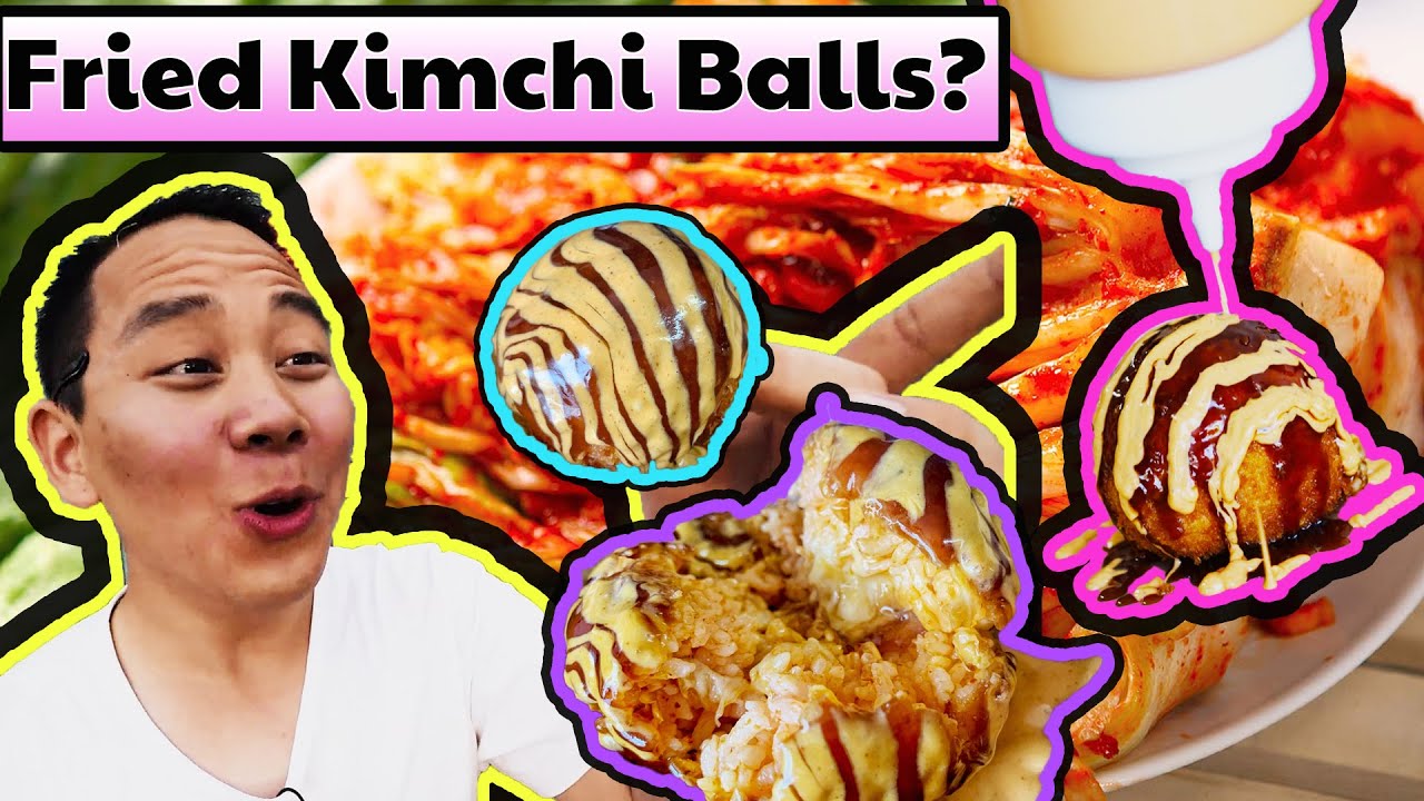 Fried Kimchi Ball w/ Gooey Melted Cheese! (Bite Me GOURM&bull;ASIAN, Eagle Rock, Los Angeles)