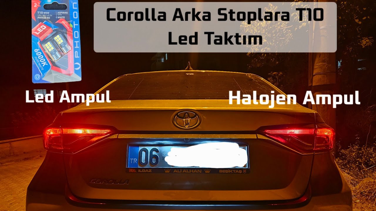 2020 Toyota Corolla Arka Stop Lambalarını Led Ampule Çevirdim