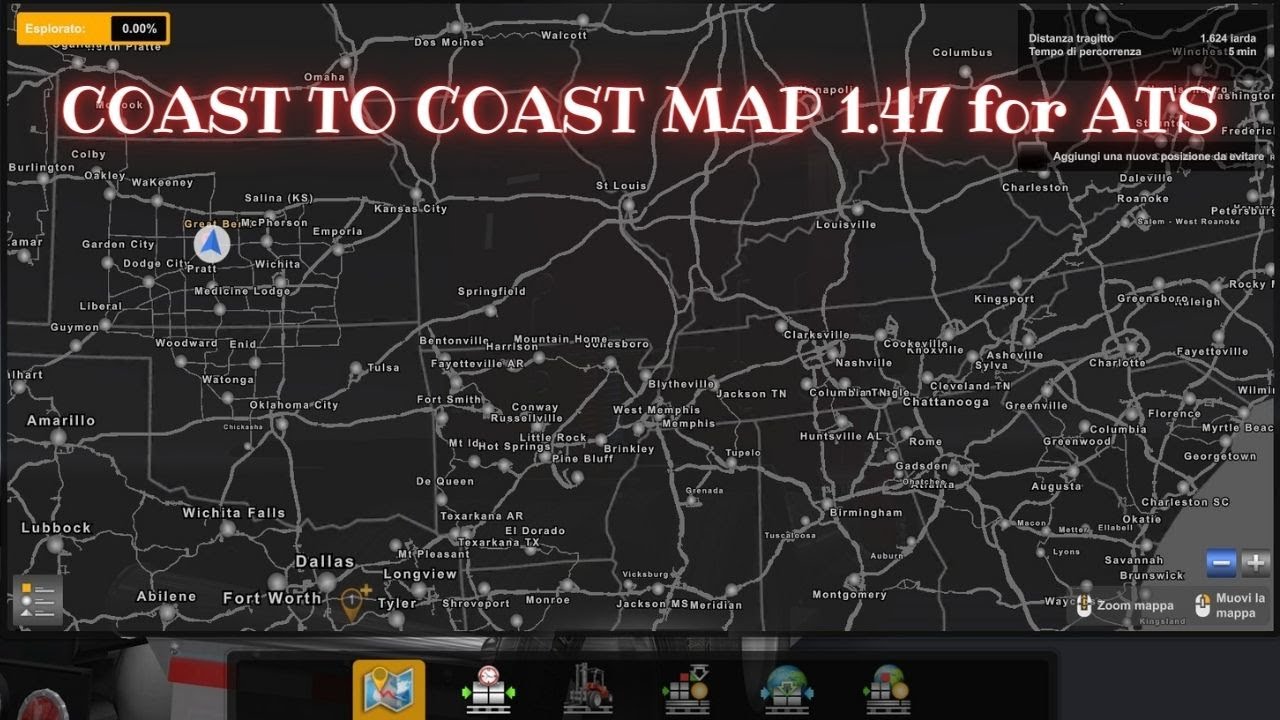 AMERICAN TRUCK SIMULAROR COAST TO COAST MAP 1.47