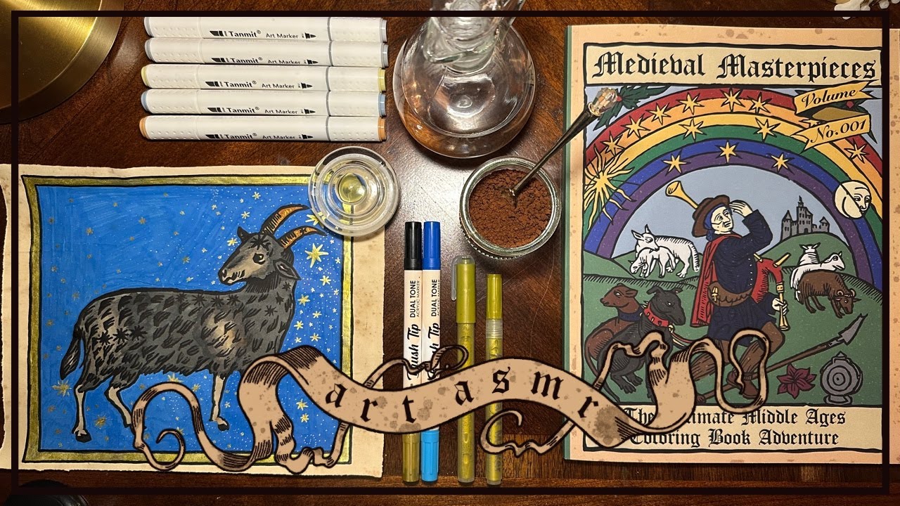 ART ASMR (No Talking) - Coloring My 1st Published Coloring Book (Aries Page)