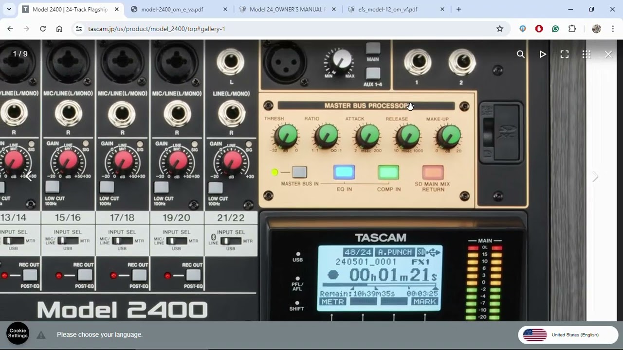 TASCAM Model 2400 and Model 12 Petition For Main Bus Compressor/Limiter