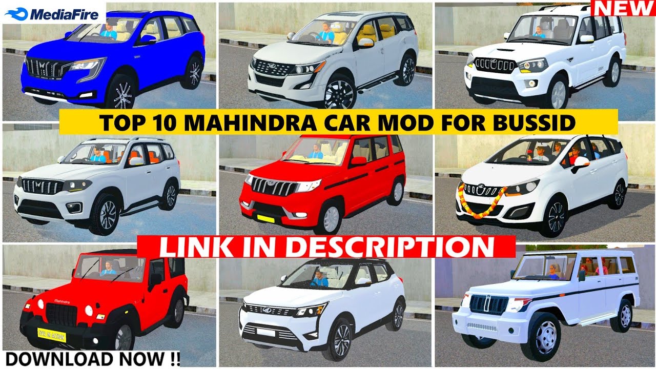 Top 10 Mahindra Cars Mods For Bus Simulator Indonesia | Car Mod For Bussid #bussid