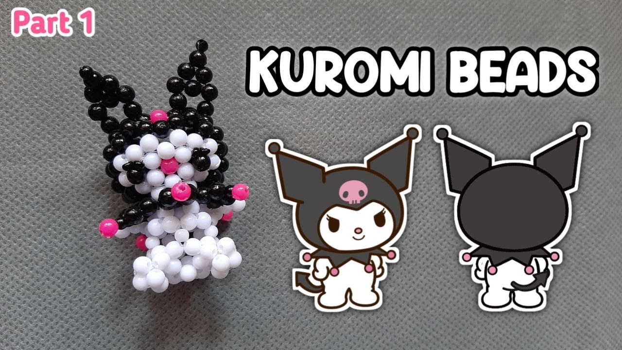 Tutorial Gantungan Kunci Manik Manik Kuromi // DIY // How to Make Kuromi Beads Keychain Part 1