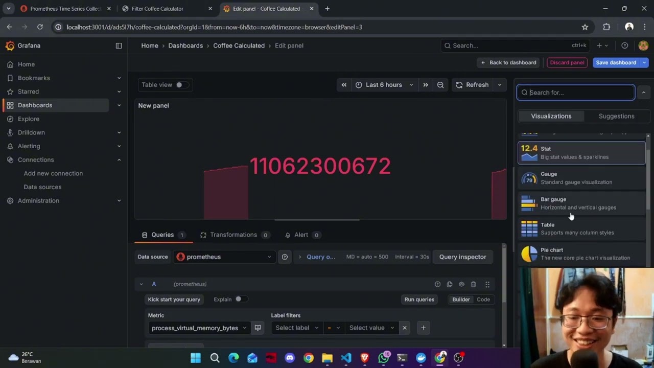 DevOps - Final Assignment, Prometheus & Grafana On Symple Native Js Project Coffe Calc