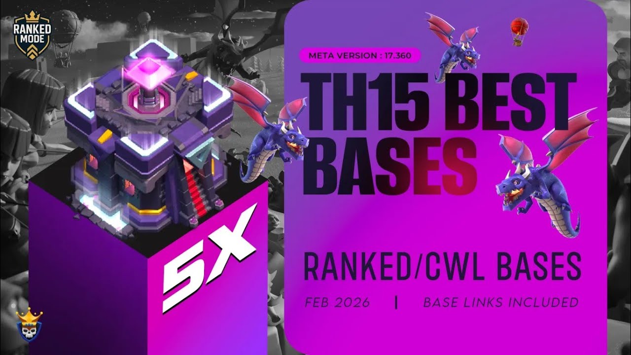 5 баз TH15 для рейтинговых игр и войн | Clash Champs