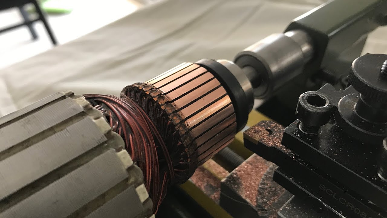 Proxxon PD 230/E - Rectification d'un collecteur de moteur électrique