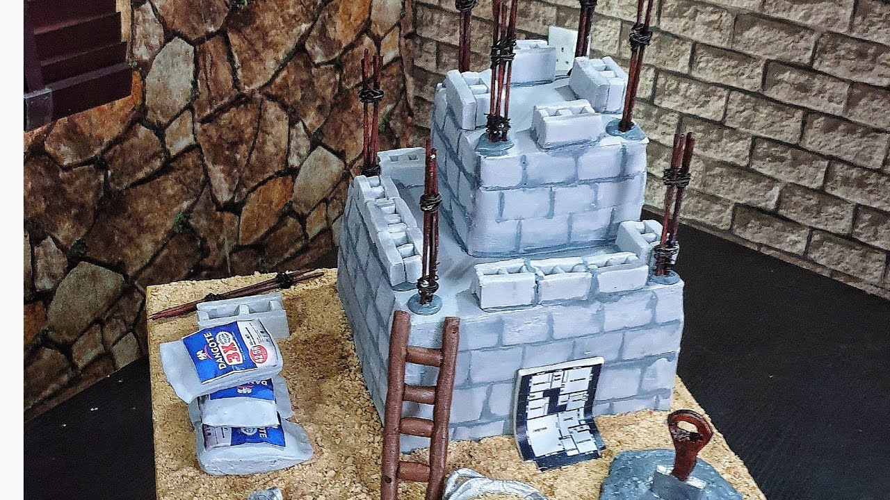how to make an uncompleted building cake design