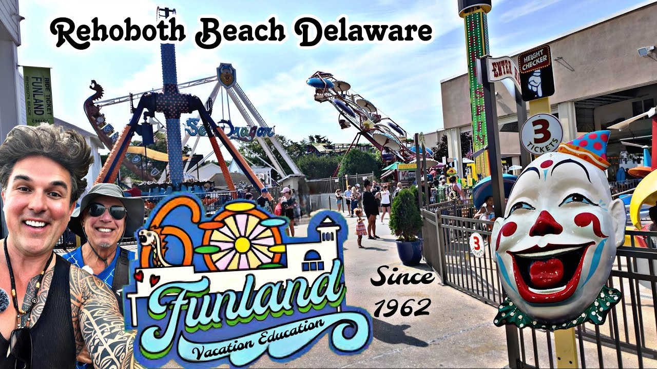 Знаменитый парк развлечений на набережной Funland Rehoboth Beach De
