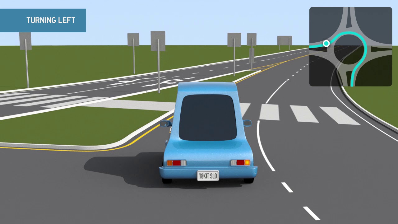 How to choose your lane and signal when driving in a roundabout
