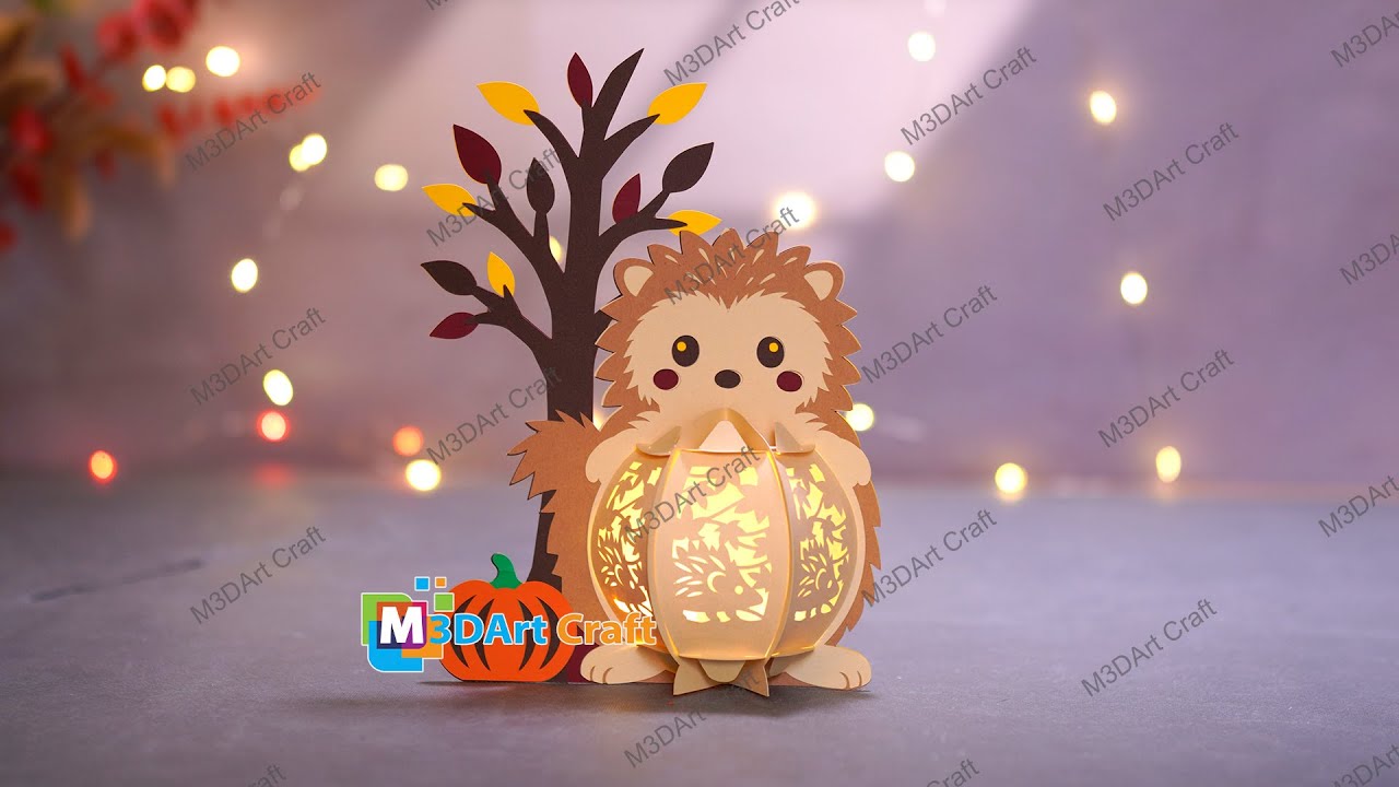 DIY Halloween Hedgehog Lantern Tutorial – Autumn Fall Papercraft Decoration