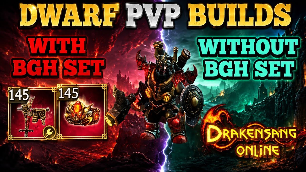 DRAKENSANG -  DWARF , PVP BUILDS WITH AND WITHOUT BGH SET 🔥🔥