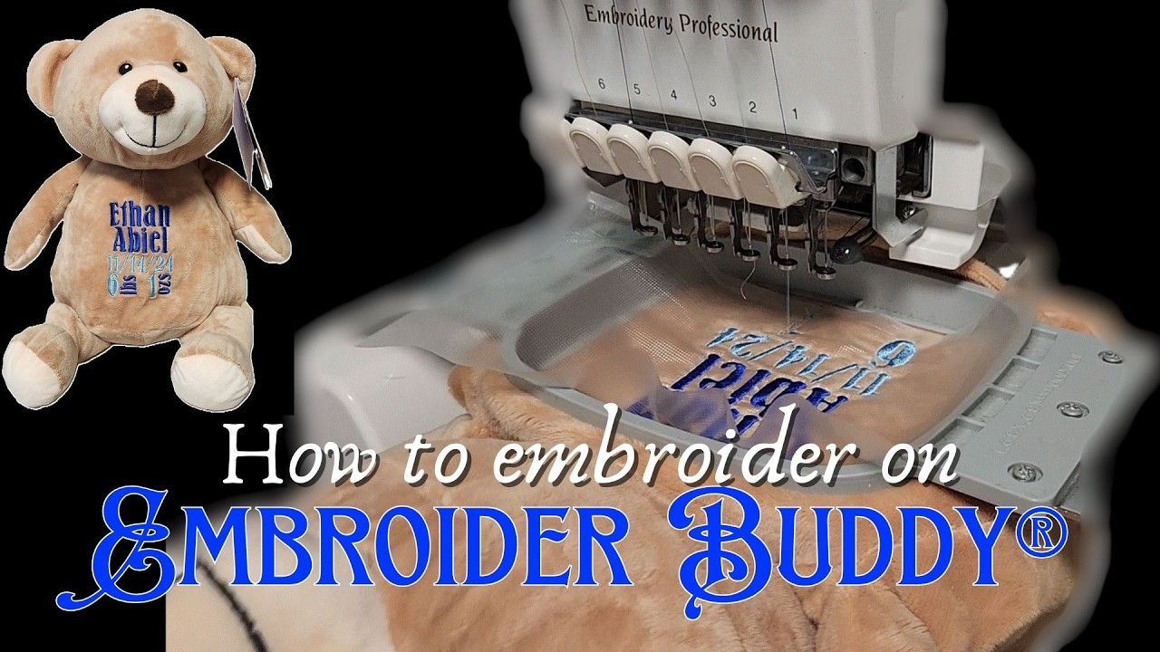 How to Embroider on a Teddy Bear Stuffed Animal with 6 Needle Embroidery Machine