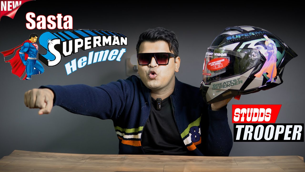 Sasta SuperMan Helmet😍 New Studds Trooper DC Edition| Best Budgett Flip Up Helmet in Budget 2000